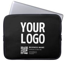 Din logotyp med redigerbar QR-kod & text Laptop Fodral