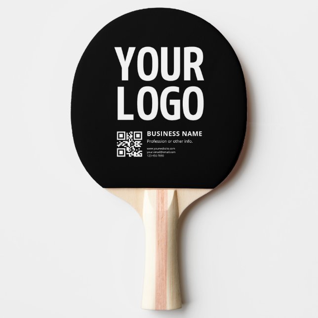 Din logotyp med redigerbar QR-kod & text Pingisracket (Framsidan)