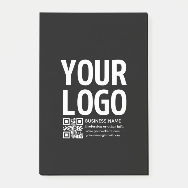 Din logotyp med redigerbar QR-kod & text Post-it Block (Framsida)