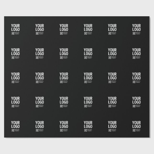 Din logotyp med redigerbar QR-kod & text  Presentpapper (Platt)