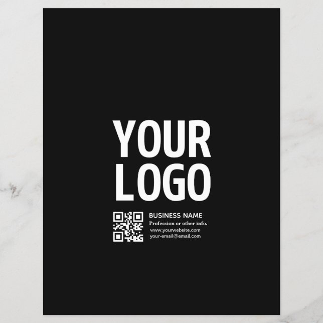 Din logotyp med redigerbar QR-kod & text Reklamblad (Framsidan)