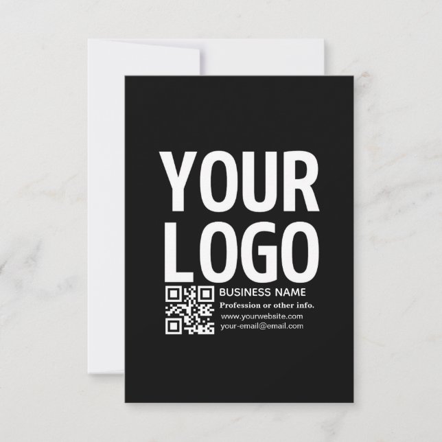 Din logotyp med redigerbar QR-kod & text Tack Kort (Framsida)