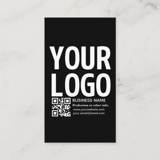Din logotyp med redigerbar QR-kod & text Tilläggskort (Framsida)