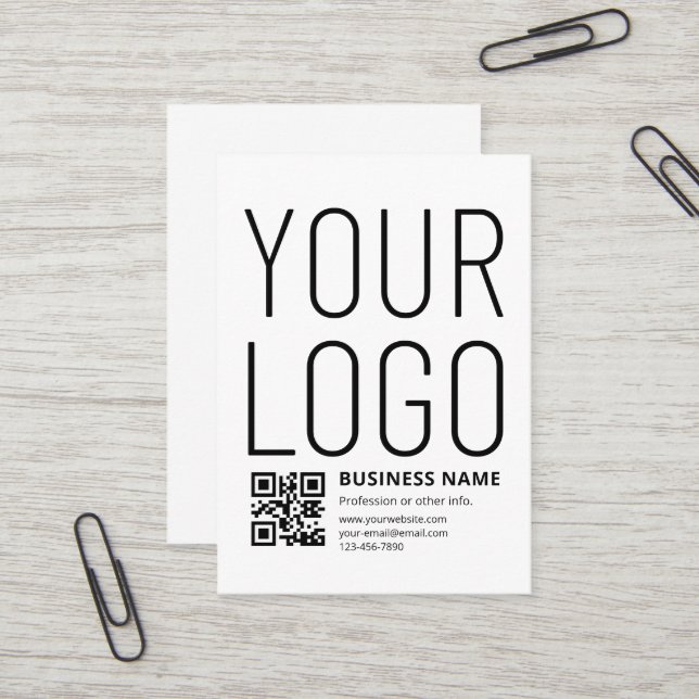 Din logotyp med redigerbar QR-kod & text Visitkort (Fram/Back In Situ)