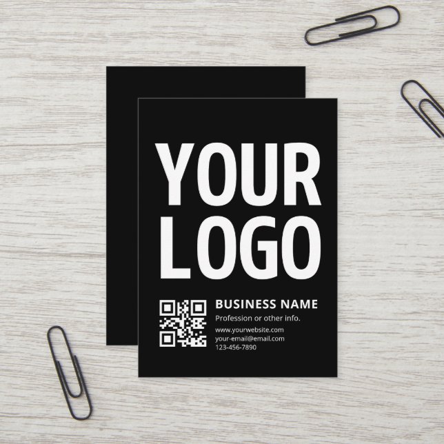 Din logotyp med redigerbar QR-kod & text Visitkort (Fram/Back In Situ)