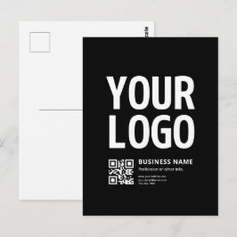 Din logotyp med redigerbar QR-kod & text Vykort