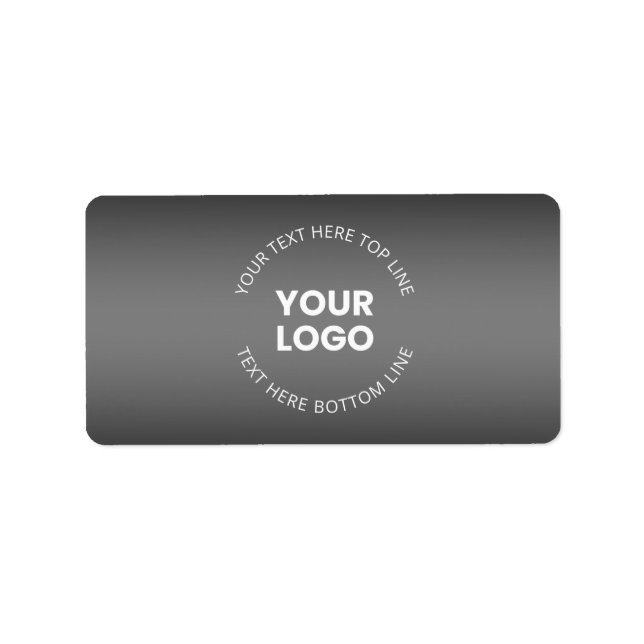 Din Logotyp med redigerbar svartvit övertoning Adressetikett (Framsidan)