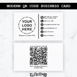 Din Logotyp - minimalistisk modern QR-kod Visitkort