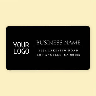Din Logotyp Modern Classic White & Black Adressetikett