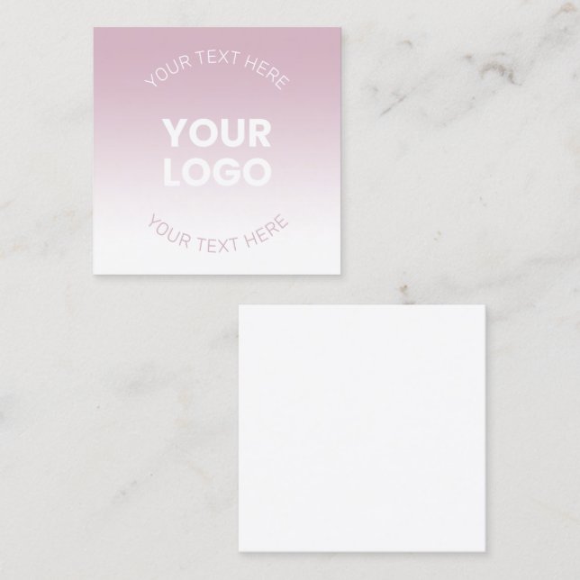 Din Logotyp | Modern Dusty Rosa & White Ombre (Fram/baksida)