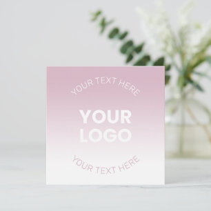Din Logotyp Modern Dusty Rosa & White Ombre Inbjudningar