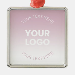 Din Logotyp   Modern Dusty Rosa & White Ombre Julgransprydnad Metall
