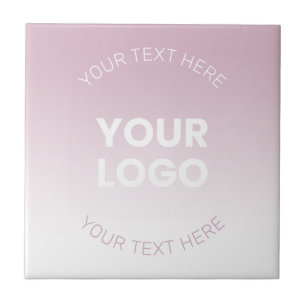 Din Logotyp Modern Dusty Rosa & White Ombre Kakelplatta