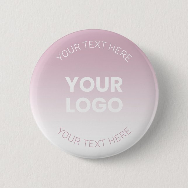 Din Logotyp | Modern Dusty Rosa & White Ombre Knapp (Framsida)