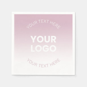 Din Logotyp   Modern Dusty Rosa & White Ombre Pappersservett