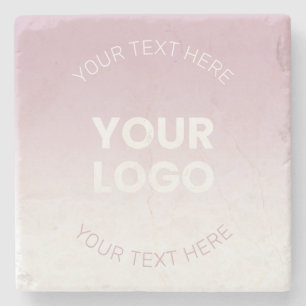 Din Logotyp   Modern Dusty Rosa & White Ombre Stenunderlägg