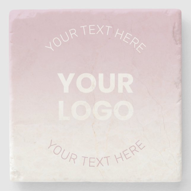 Din Logotyp | Modern Dusty Rosa & White Ombre Stenunderlägg (Framsidan)