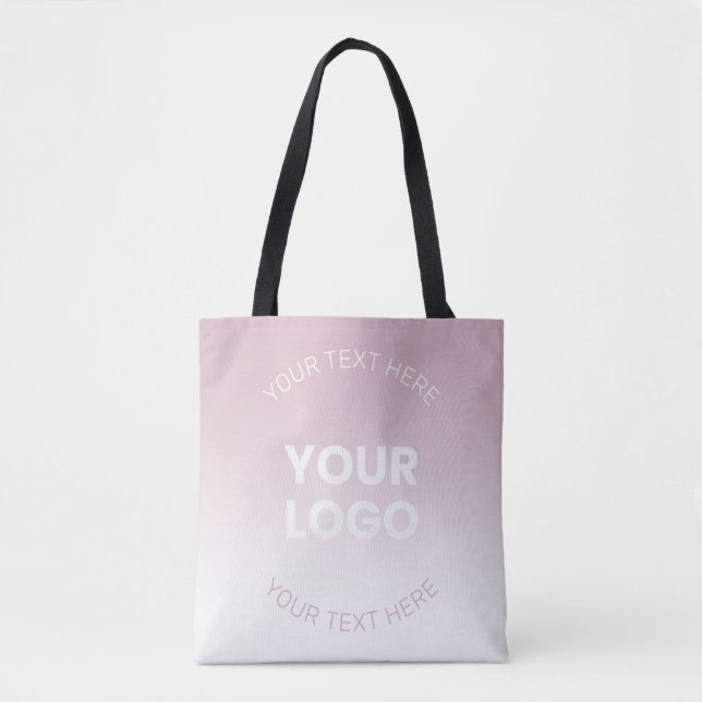 Din Logotyp | Modern Dusty Rosa & White Ombre Tygkasse (Framsida)