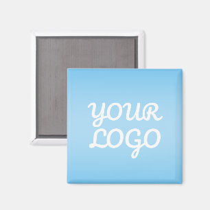 Din logotyp & Modern enkel Ombre Ljusblå Magnet