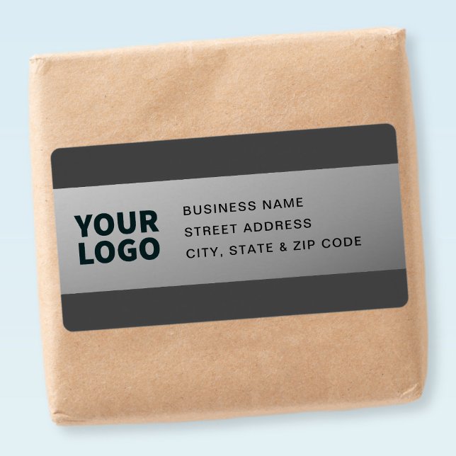 Din Logotyp | Modern Grått-gradient Returadress Fraktsedel (Skapare uppladdad)