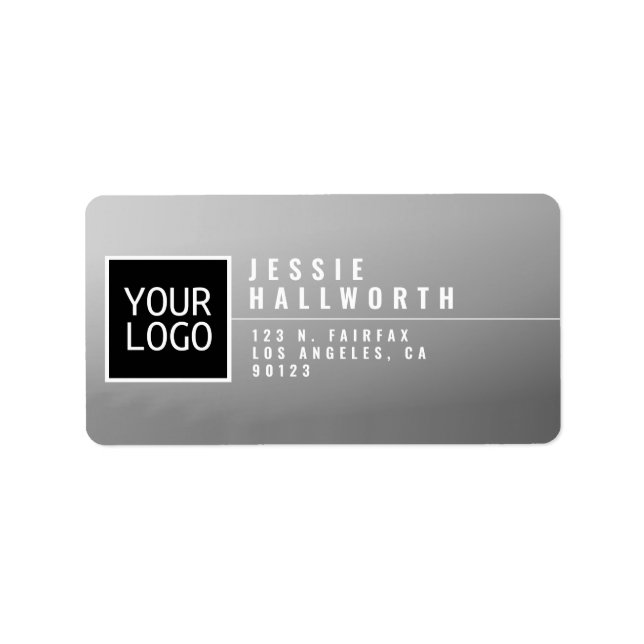 Din logotyp modern stiliserad grå returadress  adressetikett (Framsidan)