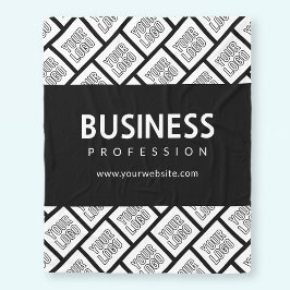 Din Logotyp Mönster och redigerbar affärsverksamhe Fleecefilt