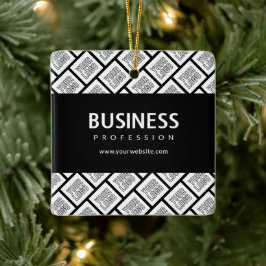 Din Logotyp Mönster och redigerbar affärsverksamhe Julgransprydnad Keramik