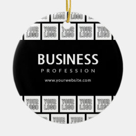 Din Logotyp Mönster och redigerbar affärsverksamhe Julgransprydnad Keramik