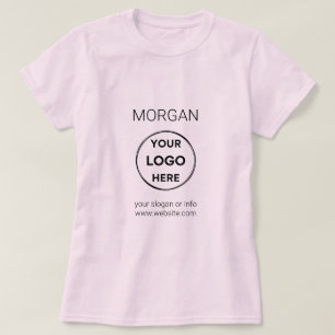 Din Logotyp Namn   Anställd Rosa T Shirt