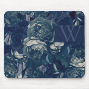 Din Logotyp Navy Bukett med rosor Musmatta