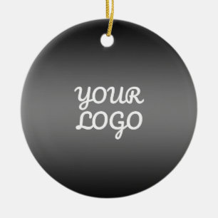 Din Logotyp och din moderna Mörk Grått Editable Fä Julgransprydnad Keramik