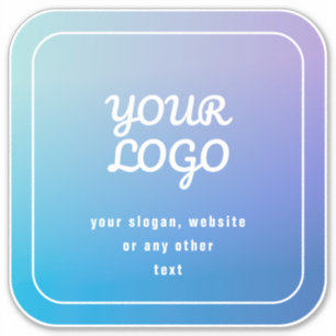 Din Logotyp och ditt fack eller annan text Blå o Klistermärken