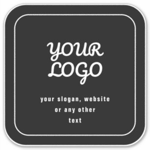 Din Logotyp och ditt fack eller annan text Svart Klistermärken