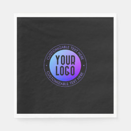 Din Logotyp och moderna blå och Lila-övertoning Pappersservett