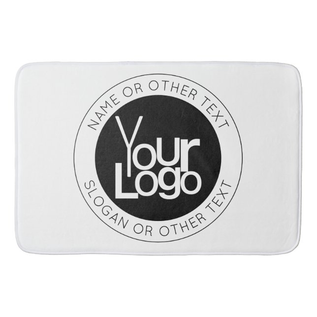 Din Logotyp och moderna, redigerbara text Badrumsmatta (Framsidan)