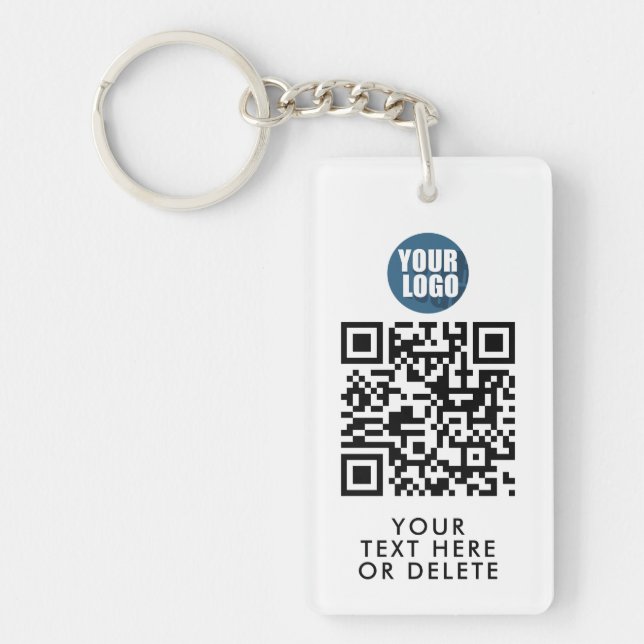 Din Logotyp och QR-kod Business Promotional Markna Nyckelring (Framsidan)