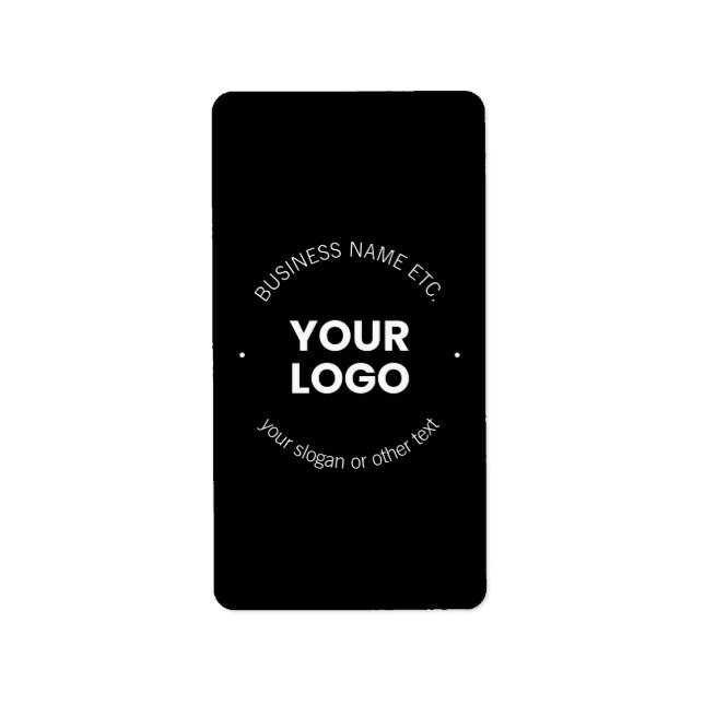Din Logotyp och redigerbar text | Svartvitt Adressetikett (Framsidan)