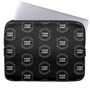 Din Logotyp och redigerbar text Upprepande Mönst Laptop Fodral