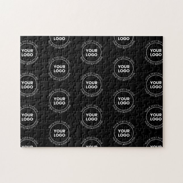 Din Logotyp och redigerbar text | Upprepande Mönst Pussel (Horisontell)