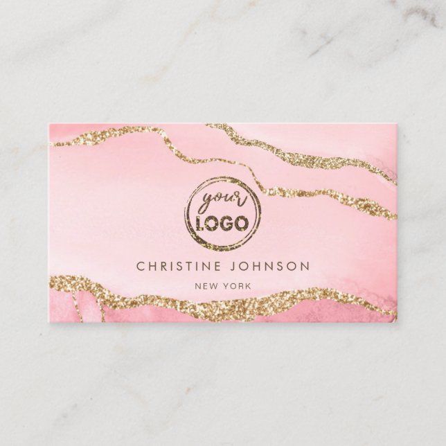 din logotyp på affärskortet för agerat bakgrundsma visitkort (Framsida)