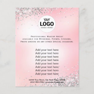 din logotyp på faux glitter-bakgrund flygblad