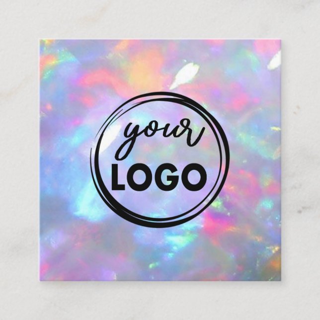 din logotyp på gemstone-fotot fyrkantigt visitkort (Framsida)