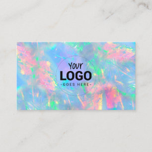 din logotyp på opal gemstone visitkort