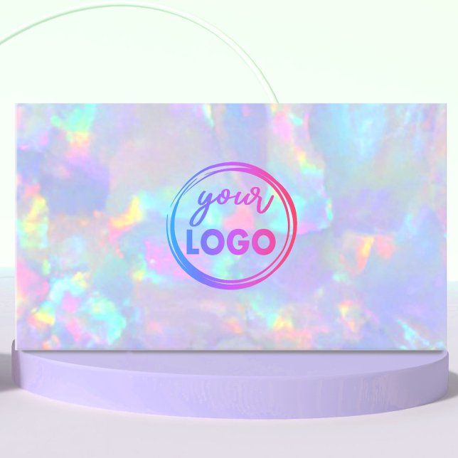 din logotyp på pastellopalgemsten visitkort (Skapare uppladdad)