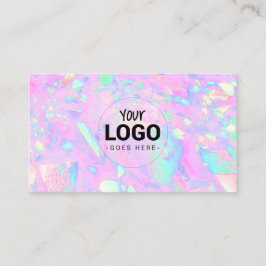 din logotyp på rosa opal inspirerad struktur visitkort