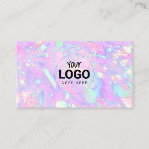 din logotyp på rosa opal inspirerad struktur visitkort