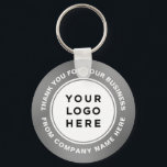 Din Logotyp på Silver Grått Tack Nyckelring<br><div class="desc">Din Business Logotyp on tackade dig för personligens nyckelkedja med anpassningsbar i en modern design och professionell. Minimalistisk och unisex,  för alla åldrar och alla tillfälle.</div>