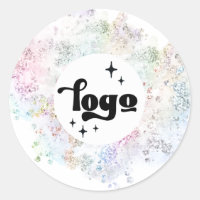 din logotyp på simulerad chunky glitter-bakgrund