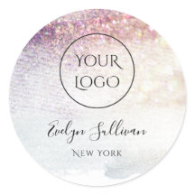 din logotyp på vattenfärgen lila glitter