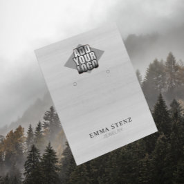 Din Logotyp på White Wood Earring Jewelry Visning Visitkort